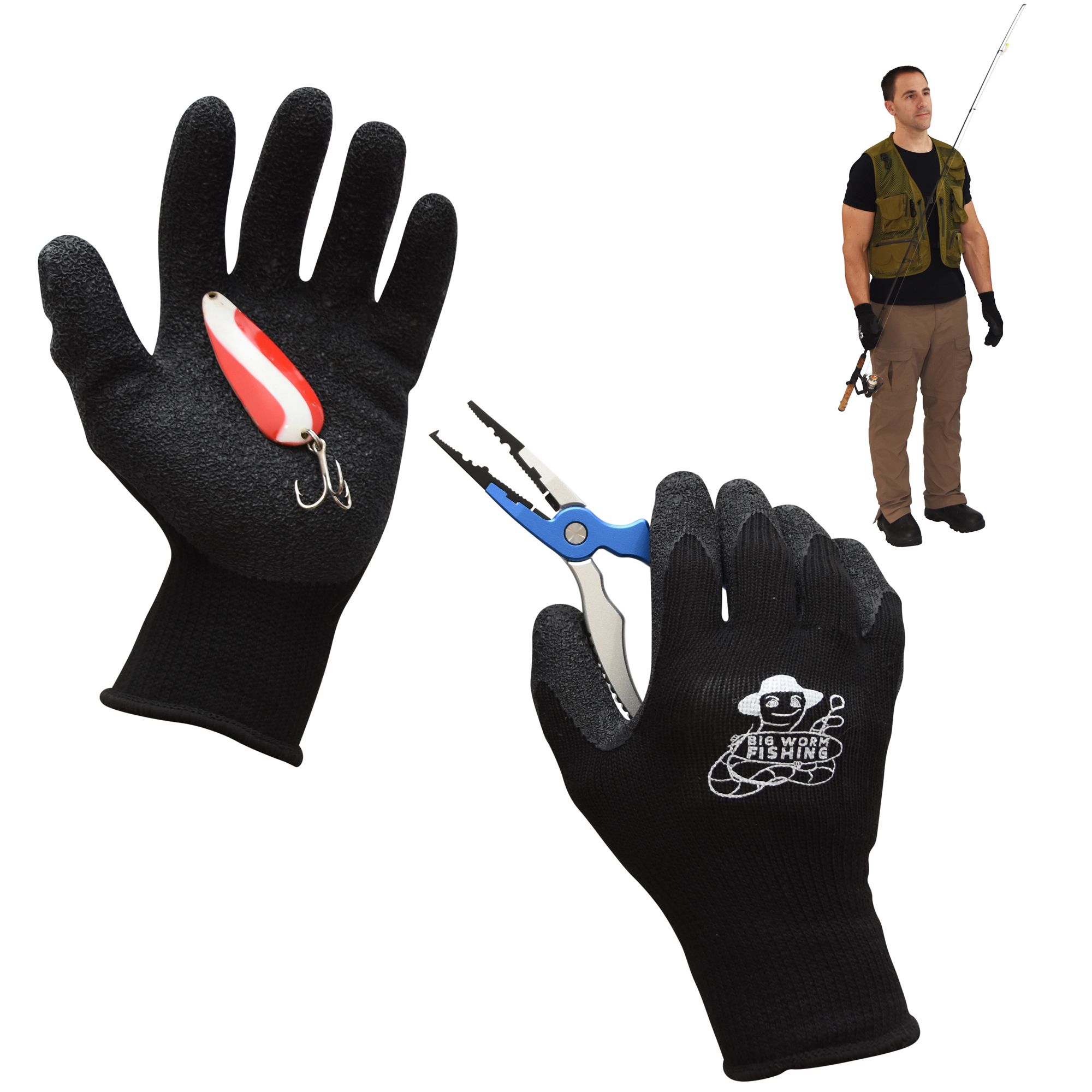 big worm fishing gloves