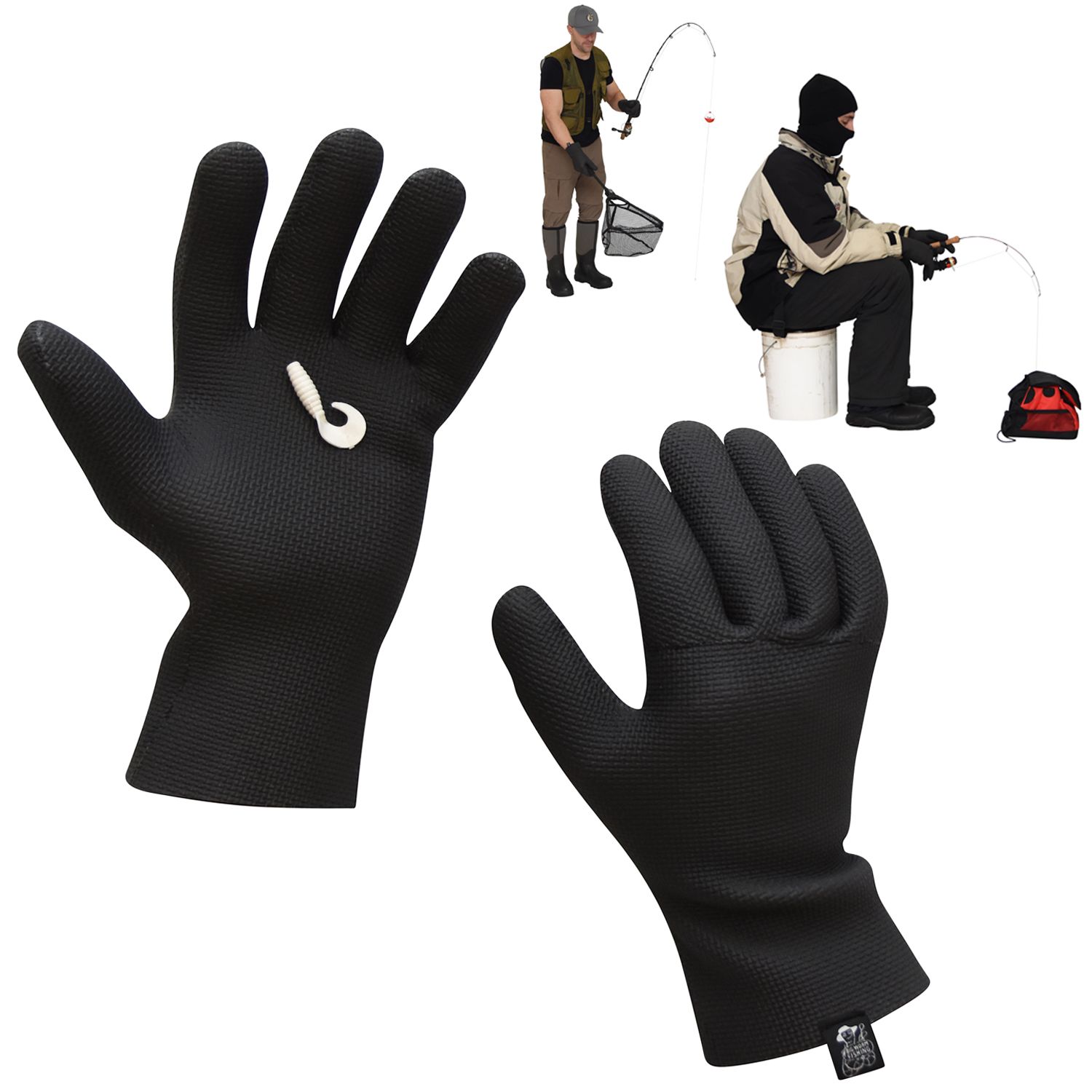 big worm fishing waterproof fishing gloves